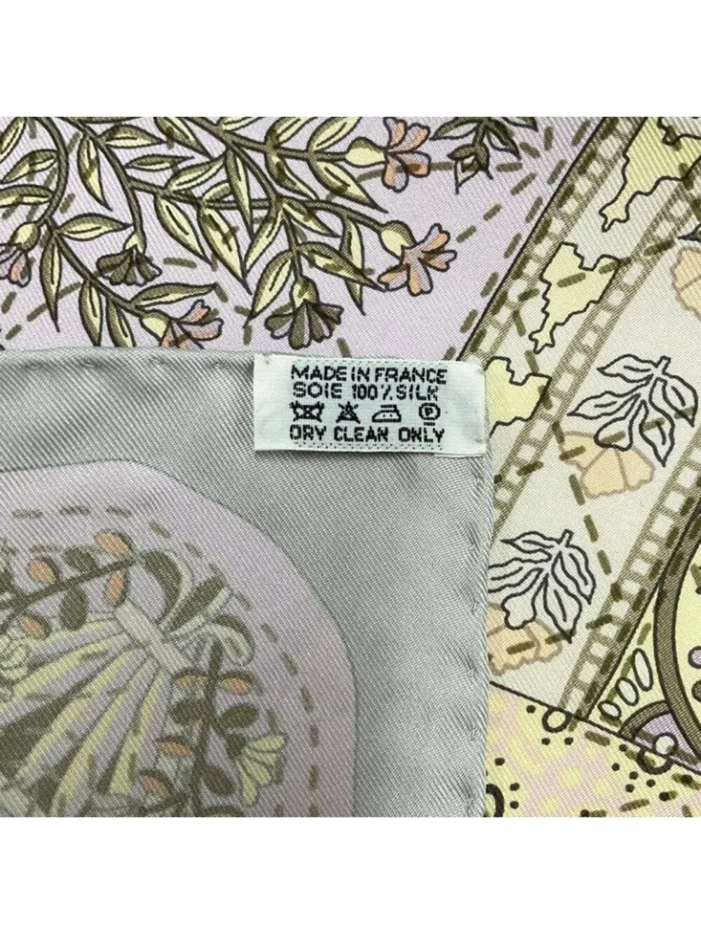 ★SOLD★ Hermes Scarf Carre 90 Light Blue Pink Multi Pique Fleuri de Provence - Picture 3 of 5